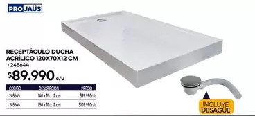 Receptáculo Acúlico 120x70x12 Cm