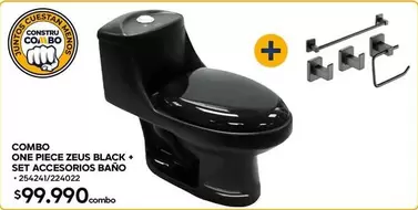 Combo One Piece Zeus Black + Set Accesorios Baño