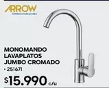 Arrow - Monomando Lavaplatos Jumbo Cromado