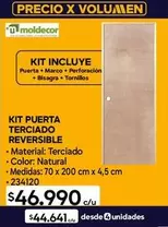 Kit Puerta Terciado Reversible