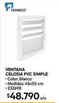 Ventana Celosia Pvc Simple