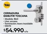Yale - Cerradura Embutir Toscana