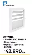Ventana Celosia Pvc Simple