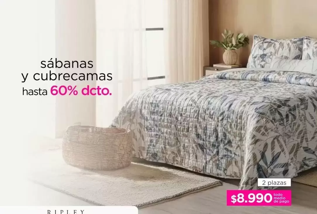 Sábanas Y Cubrecamas Hasta 60% Dcto.