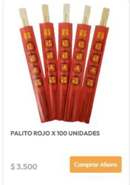 Palito Rojo X 100 Unidades