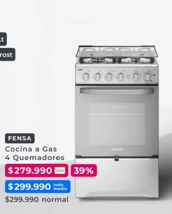 Fensa - Cocina A Gas 4 Quemadores