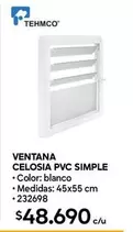 Ventana Celosia Pvc Simple