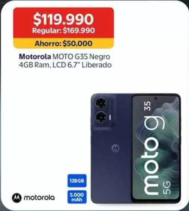 Motorola - Moto G35 Negro 4gb Ram, Lcd 6.7" Liberado