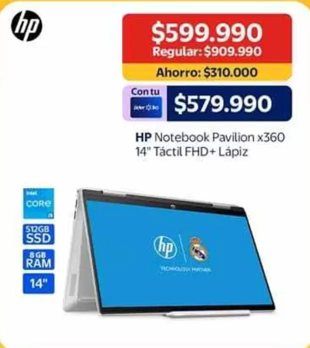 HP - Notebook Pavilion x360 14" Tacticl Fhd + Lapiz