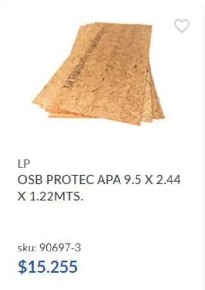 Lp Osb Protec Apa 9.5 X 2.44 X 1.22Mts