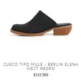 Zueco Tipo Mule - Berlin Elena West Negro