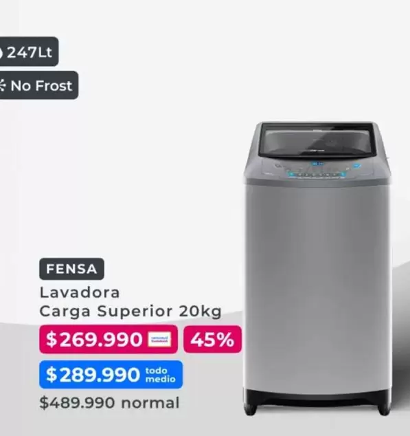 Fensa - Lavadora Carga Superior 20kg