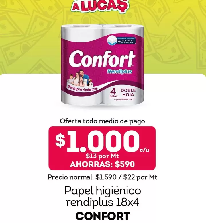 Confort - Papel Higienico 18x4