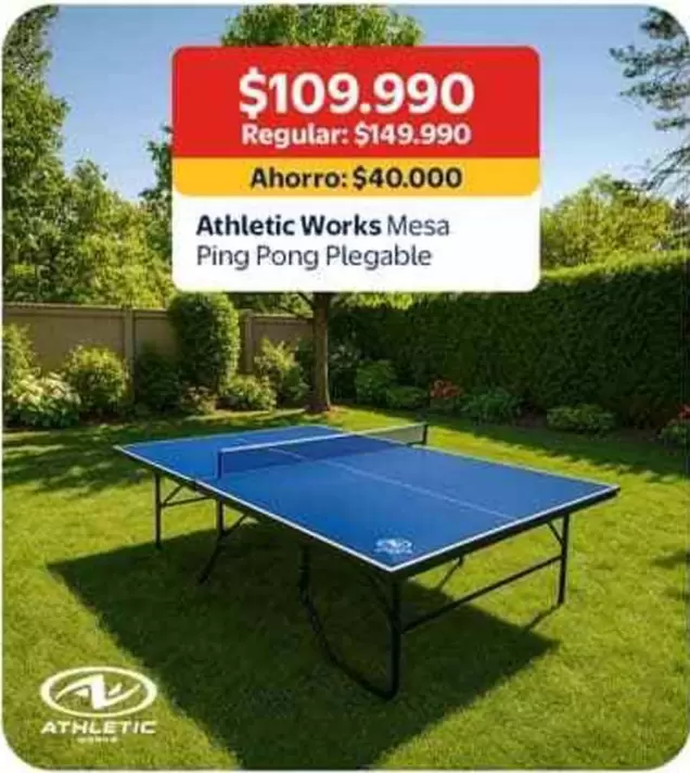 Athletic Works Mesa Ping Pong Plegable