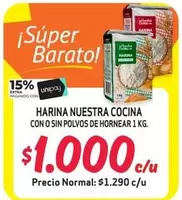 Harina Nuestra Cocina Con O Sin Polvos De Hornear