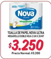 Nova - Toalla De Papel Ultra Megarollo Doble Hoja