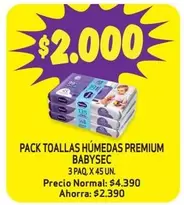 Babysec - Pack Toallas Humedas Premium