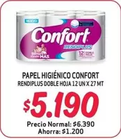 Confort - Papel Higienico Rendiplus Doble Hoja