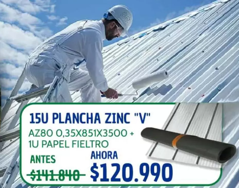 15u Plancha Zinc "V"