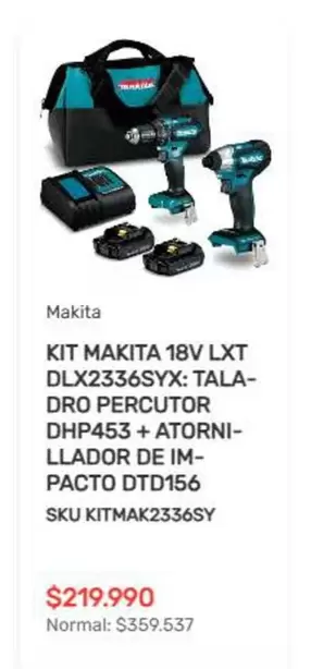 Makita - Kit  18v Lxt DLX2336SYX/TXLA- DRO Percutor