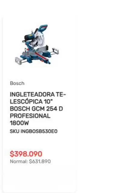 Bosch - Ingleadora Te- Lescopica 10°  Gcm 254 D Profesional 1800w