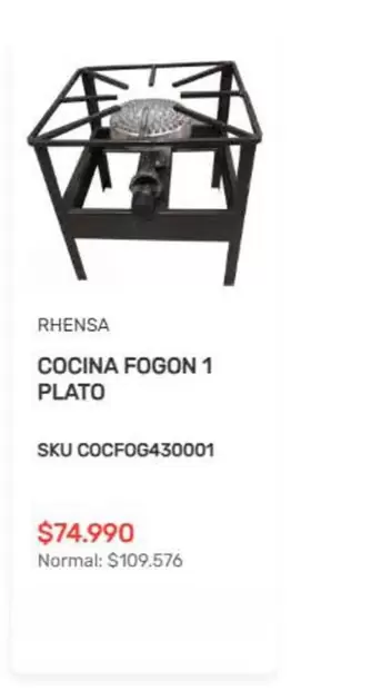 Cocina Fogon 1 Plato