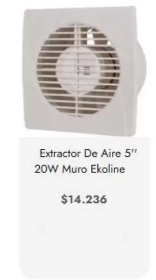 Extractor De Aire 5" 20W Muro Ekoline