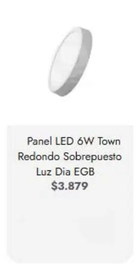 Panel Led 6w Town Redondo Sobrepuesto Luz Dia
