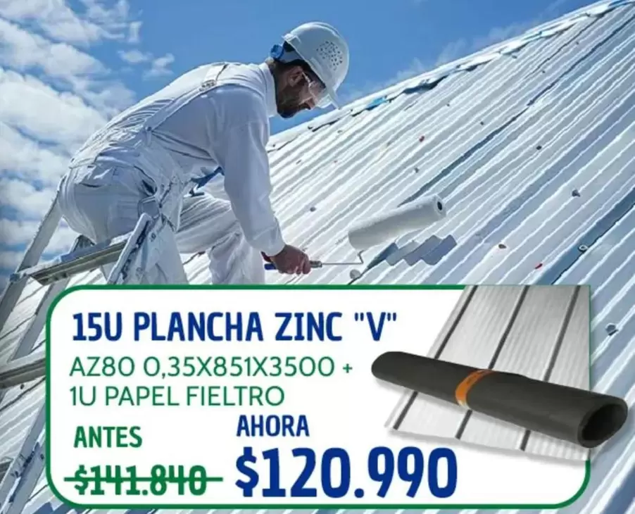 15u Plancha Zinc "V"