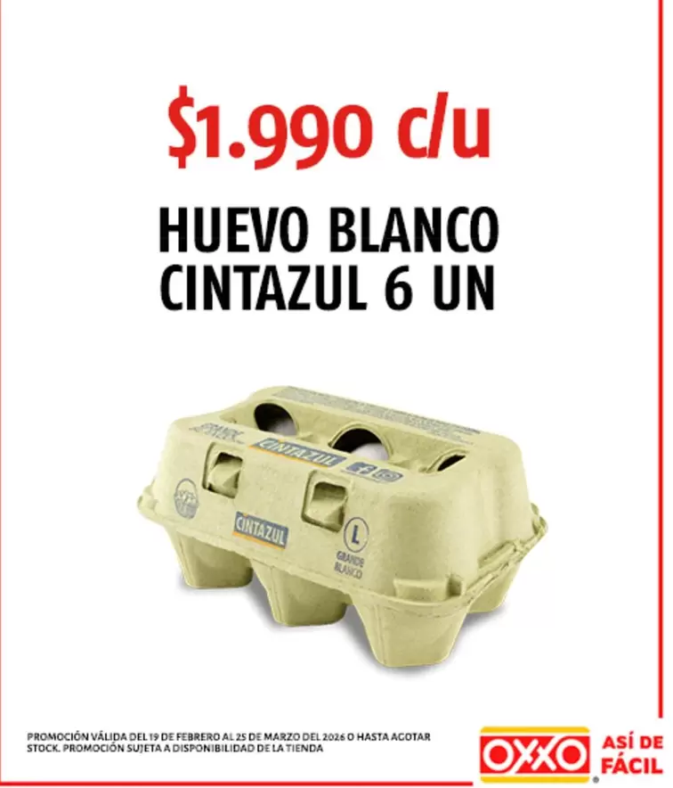 Huevo Blanco Cintazul 6 Un