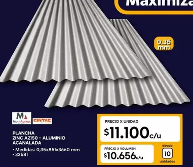 Cintac - Plancha Arumc Acahalada