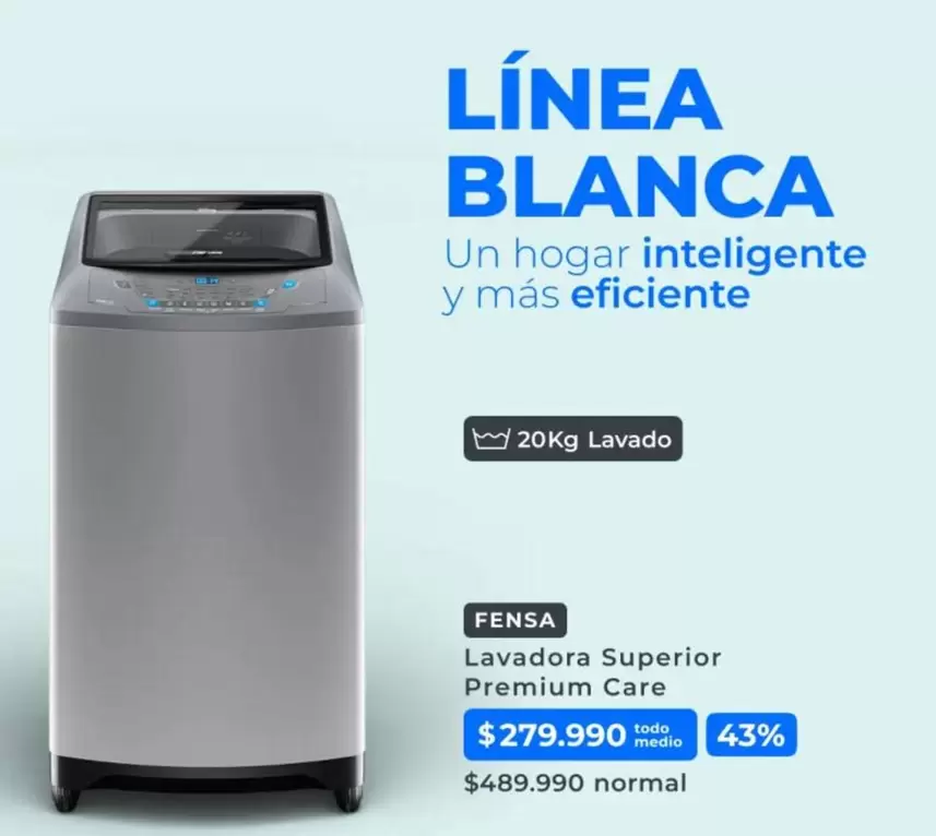 Fensa - Lavadora Superior Premium Care