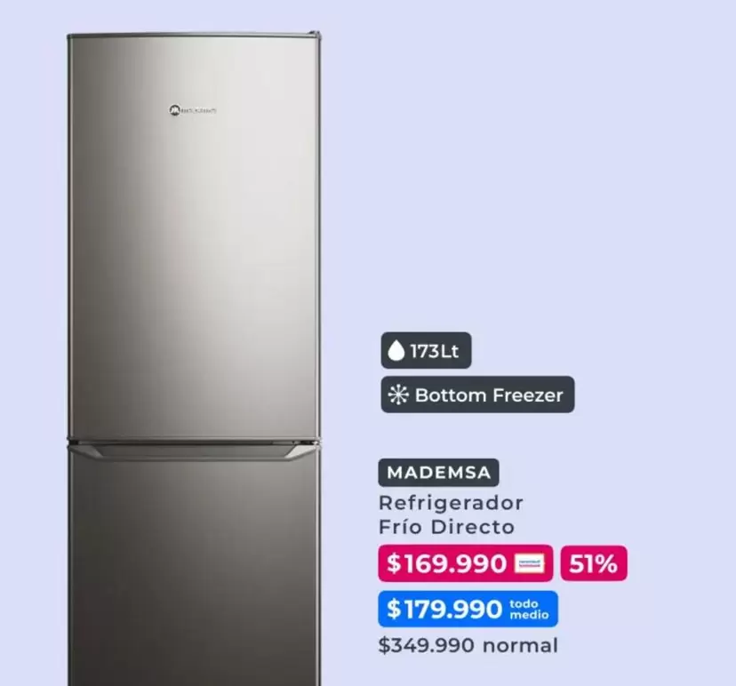 Mademsa - Refrigerador Frío Directo