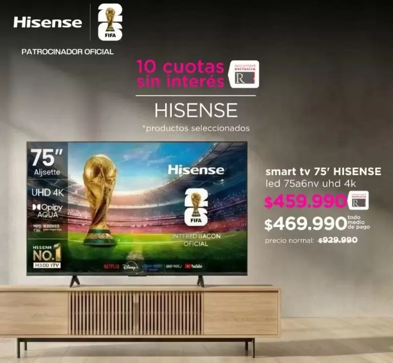 Hisense - PATRONINADOR OPIRAL 75A6NV UHD 4K