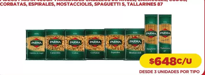 Parma - Corbatas, Espirales, Mostacciolis, Spaguetti 5, Tallarines