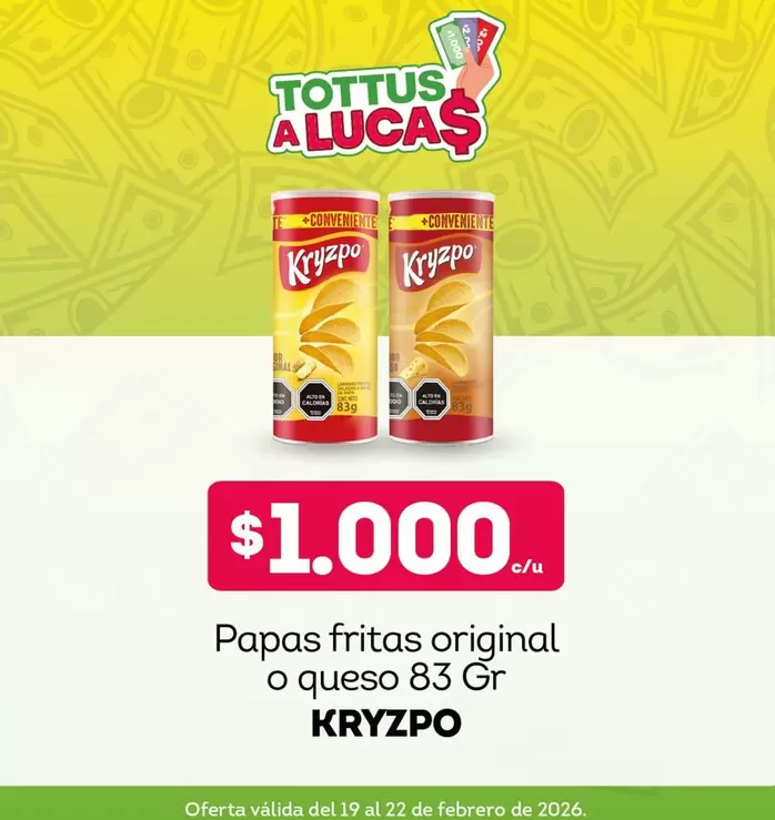 Tottus - Papas Fritas Original O Queso