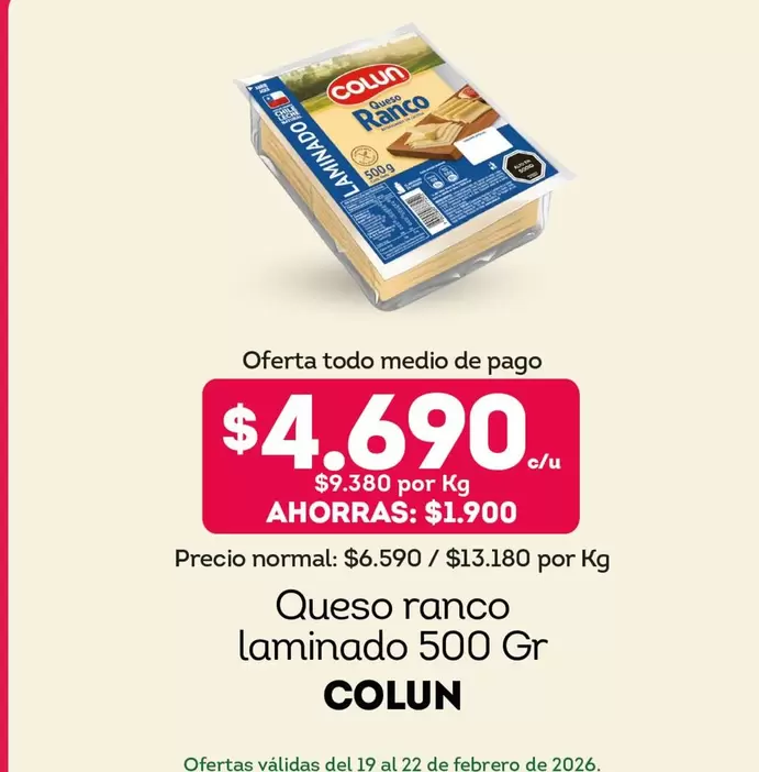 Colun - Queso Ranco Laminado