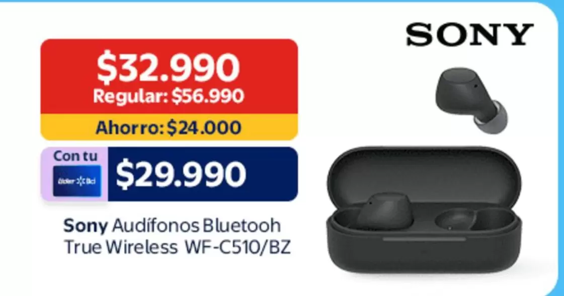 SONY - AUDIfonos Bluetooth True Wireless WF-C510/BZ