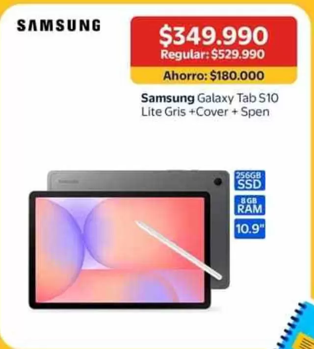 Samsung - Galaxy Tab S10 Lite Gris + Cover + Open