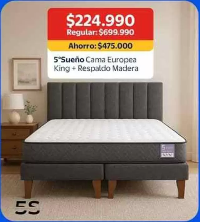 king   - 5 Sueño Cama King + Respaldo Madera