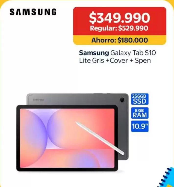 Samsung - Galaxy Tab S10 Lite Gris + Cover + Spen