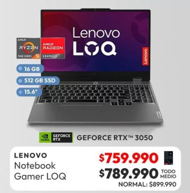 Lenovo - Notebook Gamer Loq