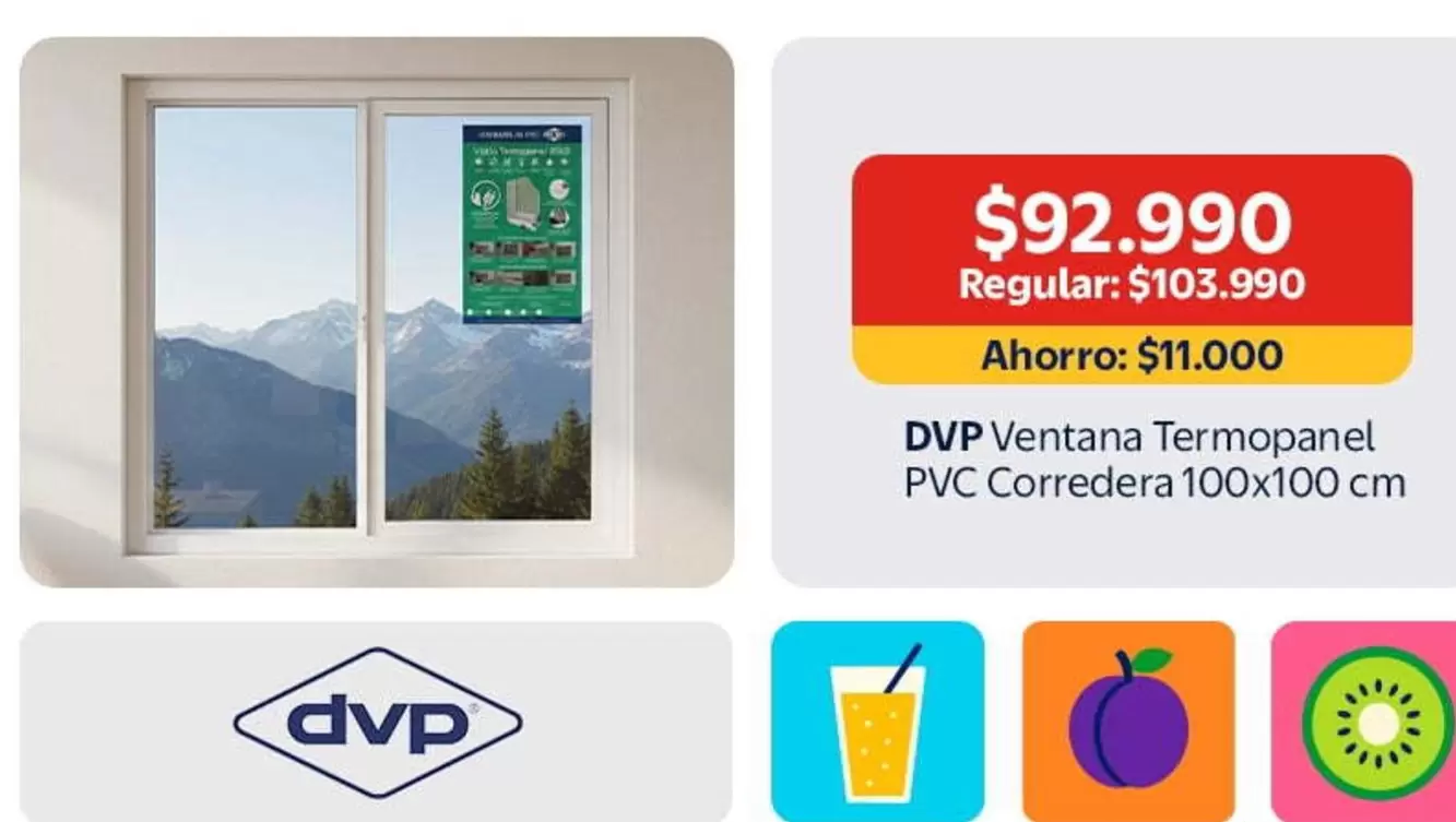 DVP Ventana Termopanel PVC Corredera