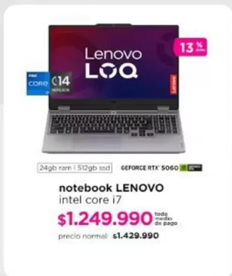 Lenovo - Notebook Intel Core I7