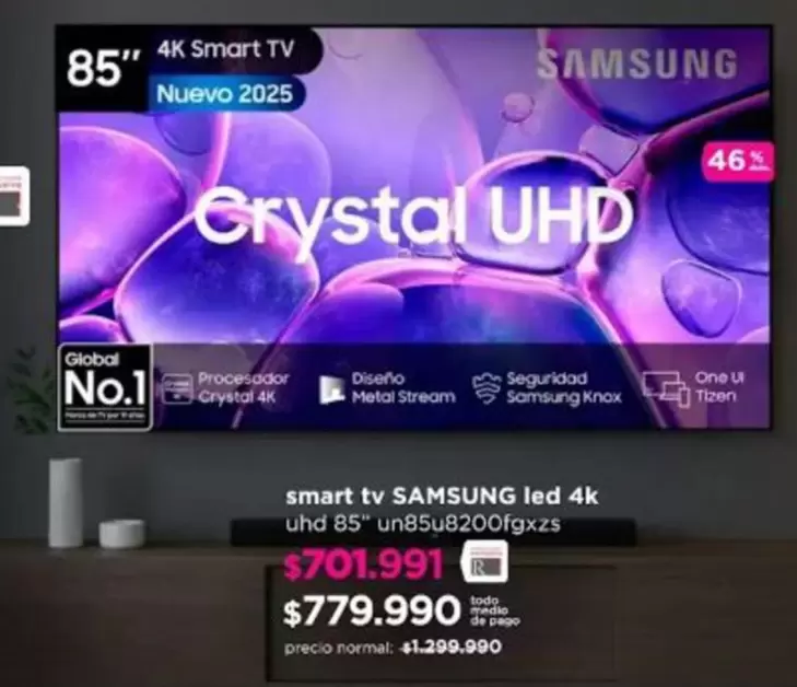 Samsung - Smart Tv Led 4k Uhd 85" Un85u8200fgxzs