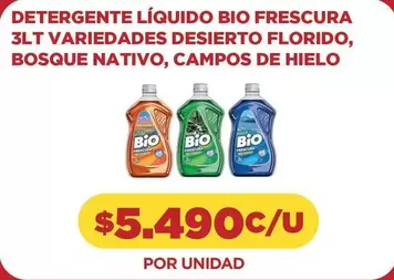 Bio - Detergente Líquido Frescura 3lt Variedades Desierto, Bosque Nativo, Campos De Hielo