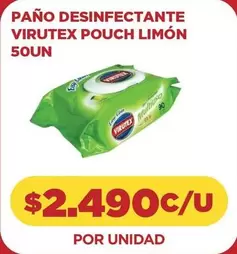 Virutex - Paño Desinfectante  Pouch Limón