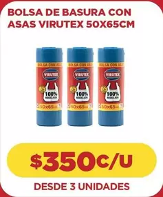 Virutex - Bolsa De Basura Con Asas 50x65cm