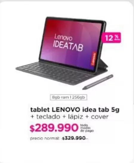 Lenovo - Tablet Idea Tab 5g + Teclado + Lapiz + Cover