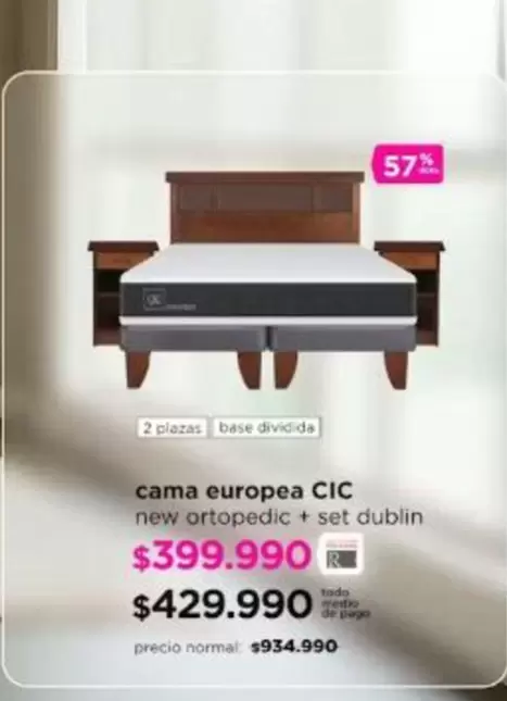 Cic - Cama Europea New Ortopedic + Set Dublin